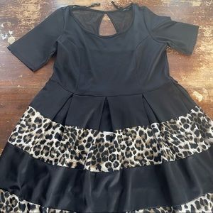 Fashion to figure black dress animal print
